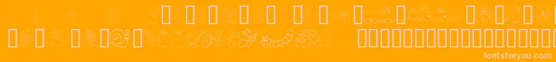 Kiddyding-Schriftart – Rosa Schriften auf orangefarbenem Hintergrund