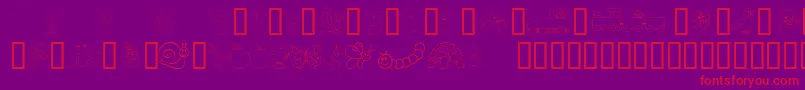 Kiddyding-Schriftart – Rote Schriften auf violettem Hintergrund