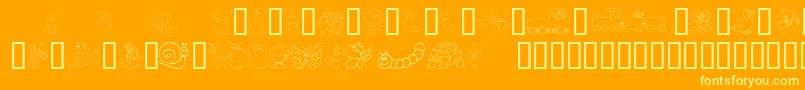 Kiddyding Font – Yellow Fonts on Orange Background
