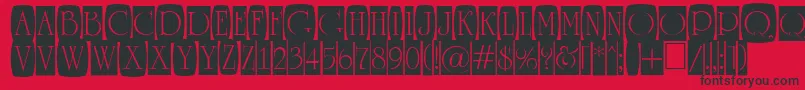 Fonte ARomanusttlcmd2cb – fontes pretas em um fundo vermelho