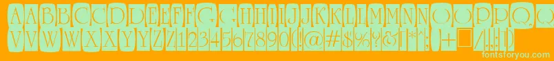 ARomanusttlcmd2cb Font – Green Fonts on Orange Background