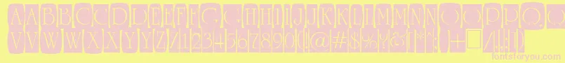 ARomanusttlcmd2cb Font – Pink Fonts on Yellow Background