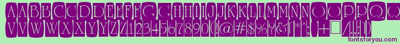 ARomanusttlcmd2cb-fontti – violetit fontit vihreällä taustalla