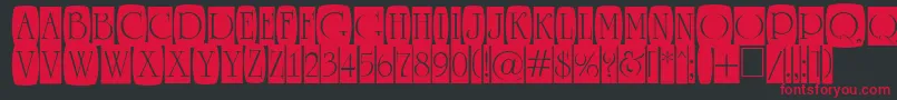 ARomanusttlcmd2cb-Schriftart – Rote Schriften auf schwarzem Hintergrund