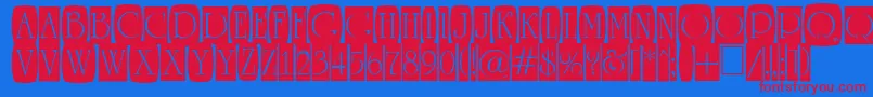 Czcionka ARomanusttlcmd2cb – czerwone czcionki na niebieskim tle