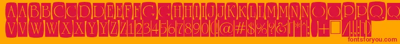 ARomanusttlcmd2cb-Schriftart – Rote Schriften auf orangefarbenem Hintergrund