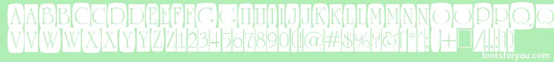 ARomanusttlcmd2cb-Schriftart – Weiße Schriften auf grünem Hintergrund