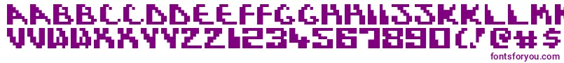 DynamicRecompilation-Schriftart – Violette Schriften auf weißem Hintergrund