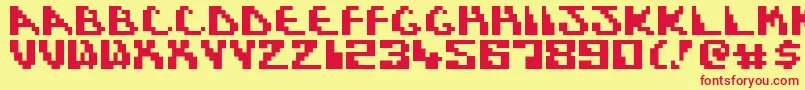 DynamicRecompilation Font – Red Fonts on Yellow Background