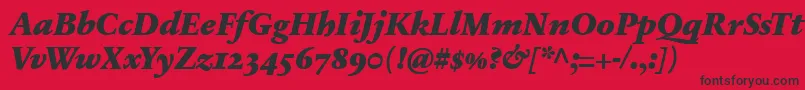 SabonnextLtBlackItalicOldStyleFigures Font – Black Fonts on Red Background