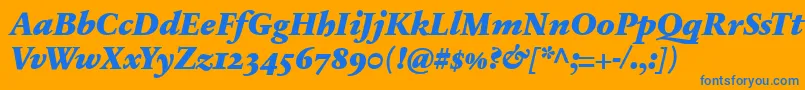 SabonnextLtBlackItalicOldStyleFigures Font – Blue Fonts on Orange Background