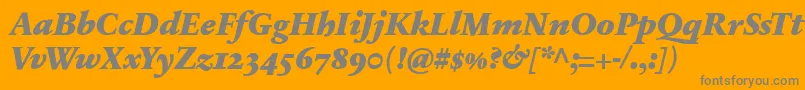 SabonnextLtBlackItalicOldStyleFigures Font – Gray Fonts on Orange Background