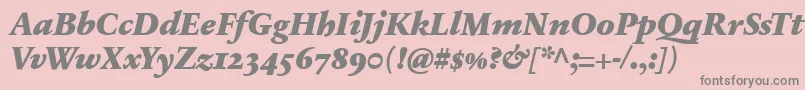 SabonnextLtBlackItalicOldStyleFigures Font – Gray Fonts on Pink Background