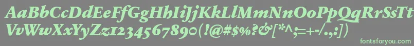 SabonnextLtBlackItalicOldStyleFigures Font – Green Fonts on Gray Background