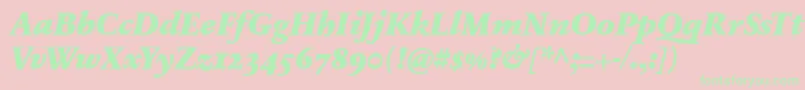 SabonnextLtBlackItalicOldStyleFigures Font – Green Fonts on Pink Background