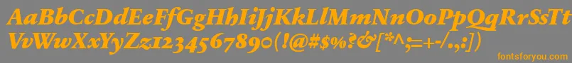SabonnextLtBlackItalicOldStyleFigures Font – Orange Fonts on Gray Background