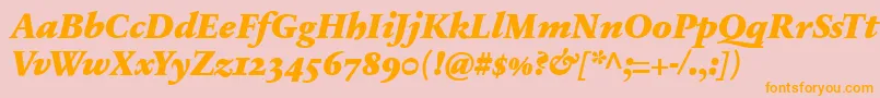 Police SabonnextLtBlackItalicOldStyleFigures – polices orange sur fond rose
