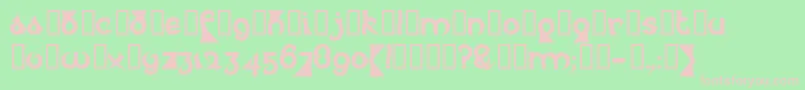 フォントPsycet – 緑の背景にピンクのフォント