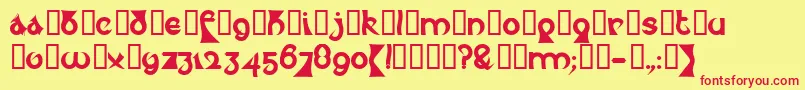 Psycet-fontti – punaiset fontit keltaisella taustalla
