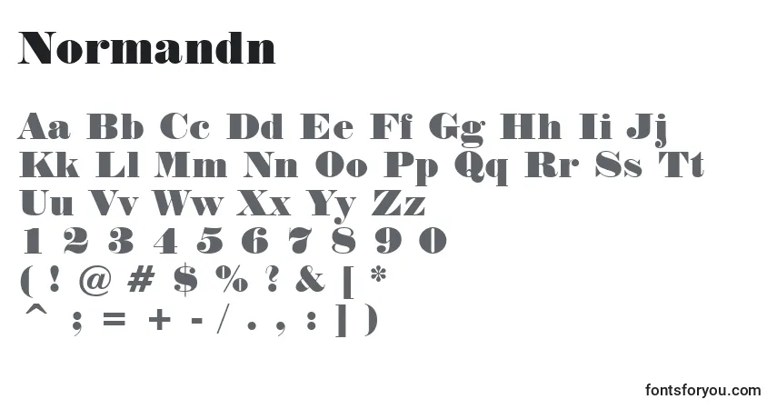 Шрифт Normandn – алфавит, цифры, специальные символы