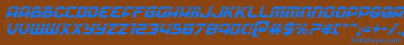Soldierlaserital Font – Blue Fonts on Brown Background