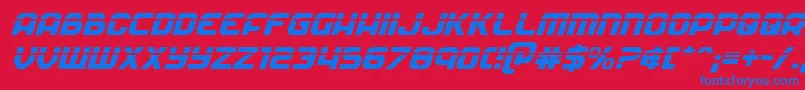 Soldierlaserital Font – Blue Fonts on Red Background