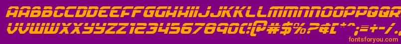 Soldierlaserital Font – Orange Fonts on Purple Background