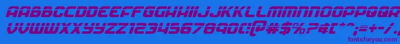 Soldierlaserital Font – Purple Fonts on Blue Background