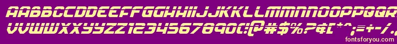 Soldierlaserital Font – Yellow Fonts on Purple Background