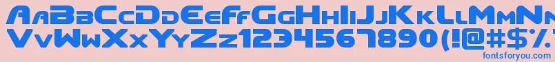 Doom Font – Blue Fonts on Pink Background