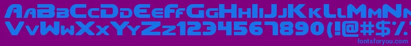 Doom Font – Blue Fonts on Purple Background