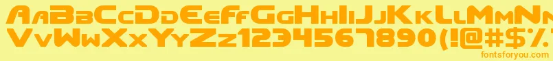 Doom Font – Orange Fonts on Yellow Background