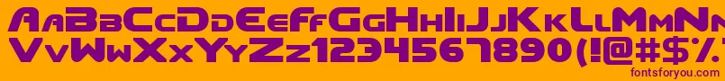 Doom Font – Purple Fonts on Orange Background