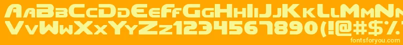 Doom Font – Yellow Fonts on Orange Background