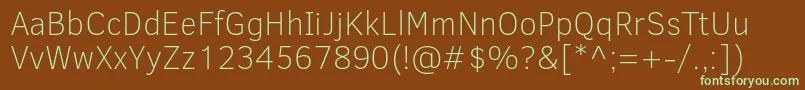 Шрифт ClearSansThin – зелёные шрифты на коричневом фоне