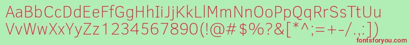 Шрифт ClearSansThin – красные шрифты на зелёном фоне