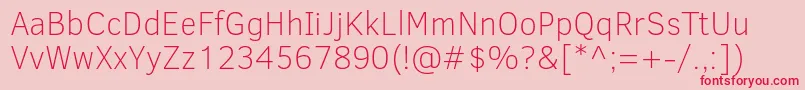ClearSansThin-Schriftart – Rote Schriften auf rosa Hintergrund