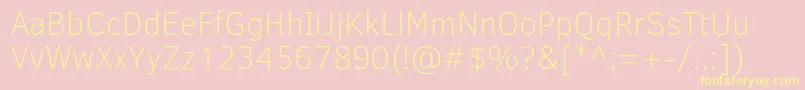 Police ClearSansThin – polices jaunes sur fond rose