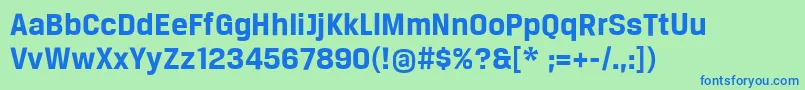 Шрифт BreuertextBold – синие шрифты на зелёном фоне