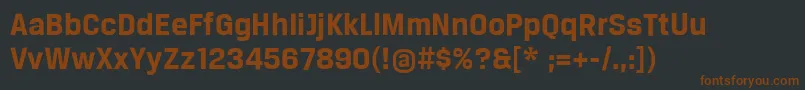 Fonte BreuertextBold – fontes marrons em um fundo preto