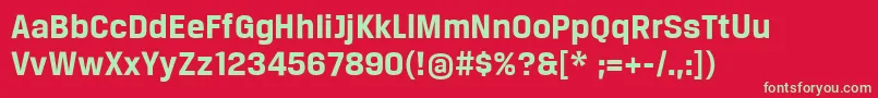 フォントBreuertextBold – 赤い背景に緑の文字