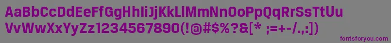 Fonte BreuertextBold – fontes roxas em um fundo cinza