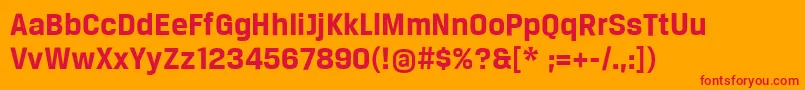 BreuertextBold Font – Red Fonts on Orange Background