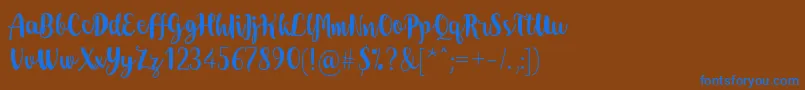 Dohearts Font – Blue Fonts on Brown Background