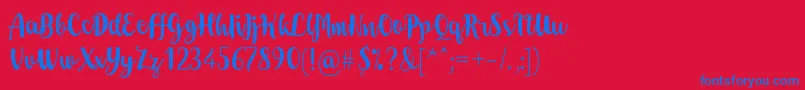 Dohearts Font – Blue Fonts on Red Background