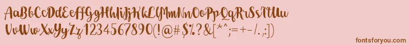Dohearts Font – Brown Fonts on Pink Background