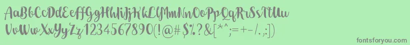 Dohearts Font – Gray Fonts on Green Background