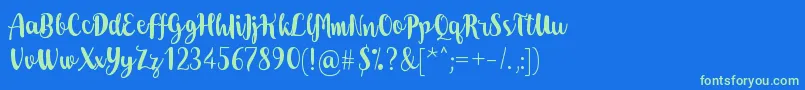 Dohearts Font – Green Fonts on Blue Background