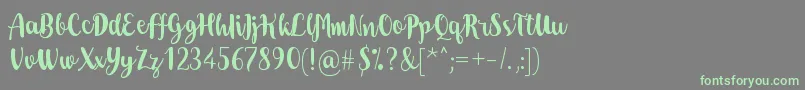 Dohearts Font – Green Fonts on Gray Background
