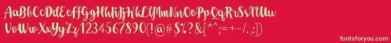 Dohearts Font – Green Fonts on Red Background
